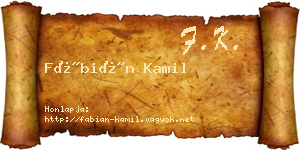 Fábián Kamil névjegykártya